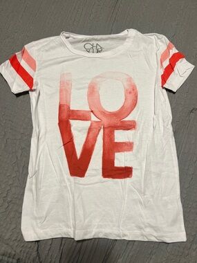 Chaser White Tee with Red Ombre LOVE Graphic